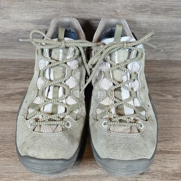 Lowa Elba Gtx Low Suede Leather Hiking Trail Shoes Sneakers Green Womens Sz 7.5