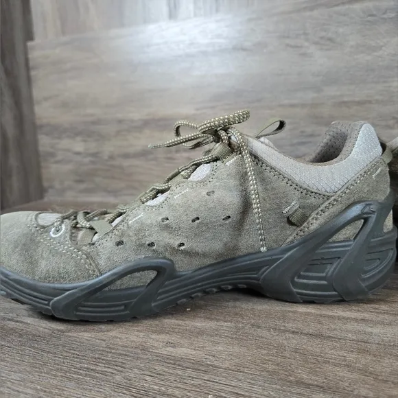 Lowa Elba Gtx Low Suede Leather Hiking Trail Shoes Sneakers Green Womens Sz 7.5