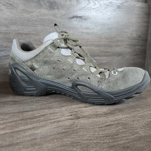Lowa Elba Gtx Low Suede Leather Hiking Trail Shoes Sneakers Green Womens Sz 7.5