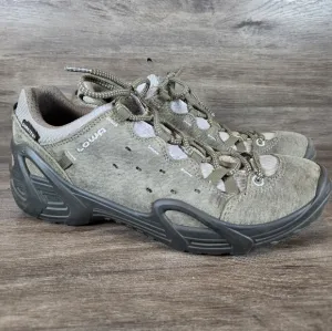Lowa Elba Gtx Low Suede Leather Hiking Trail Shoes Sneakers Green Womens Sz 7.5