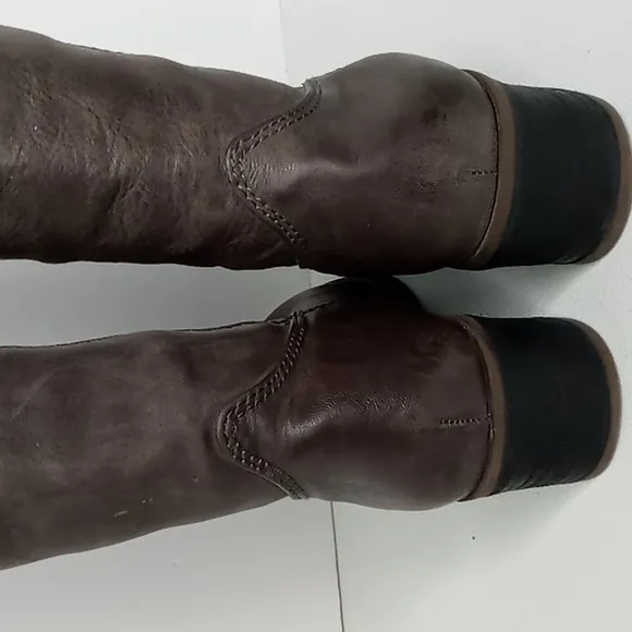 Lucky Brand - Knee High Distressed Leather Boots - Lp-Hippie - Ash Gray - 6.5M