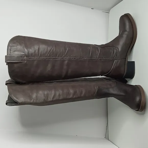 Lucky Brand - Knee High Distressed Leather Boots - Lp-Hippie - Ash Gray - 6.5M