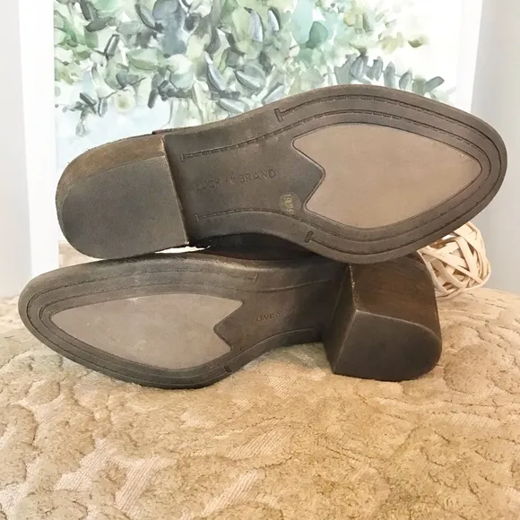 Lucky Brand Natania Ankle Boot Bracken Brown Suede Size 7.5
