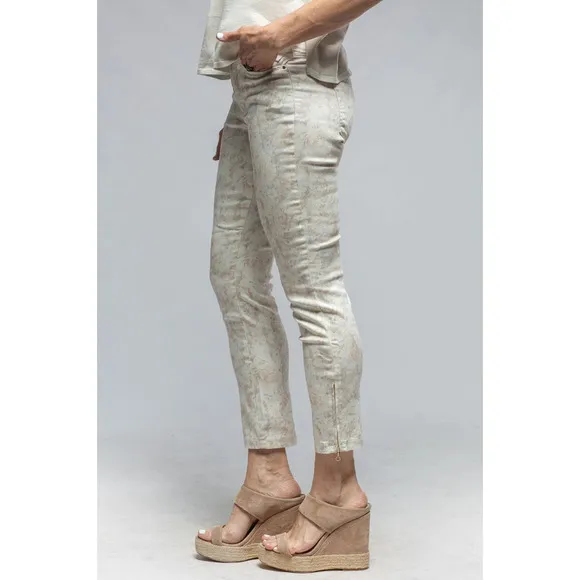 MAC NWT Striped Violet Dream Chic Jeans Ankle Zip Stretch W0-2