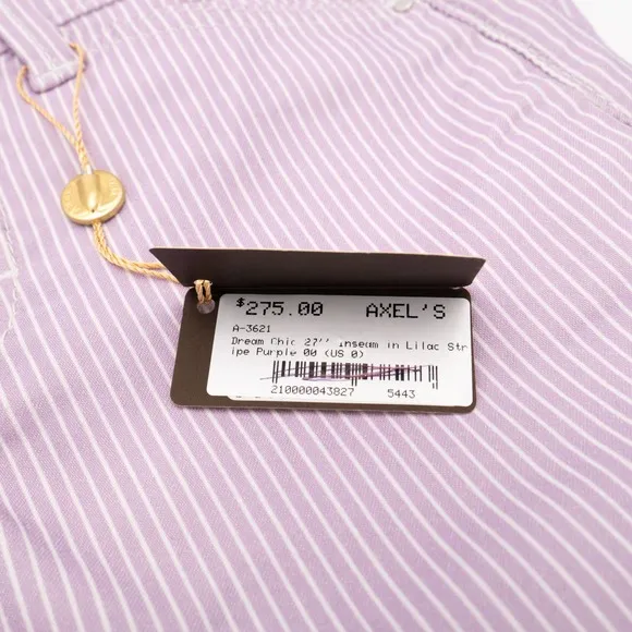 MAC NWT Striped Violet Dream Chic Jeans Ankle Zip Stretch W0-2