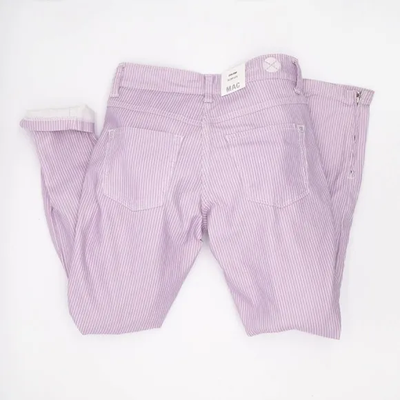 MAC NWT Striped Violet Dream Chic Jeans Ankle Zip Stretch W0-2