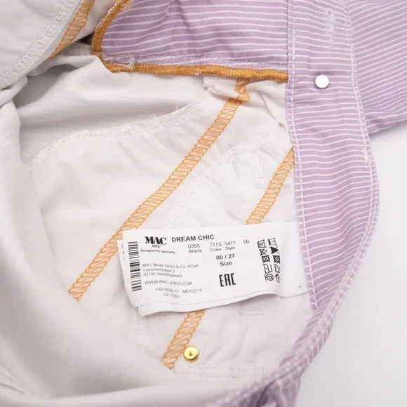 MAC NWT Striped Violet Dream Chic Jeans Ankle Zip Stretch W0-2