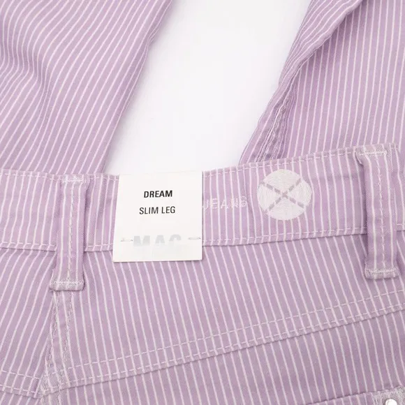 MAC NWT Striped Violet Dream Chic Jeans Ankle Zip Stretch W0-2
