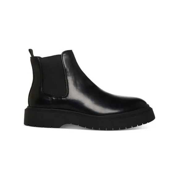 MADDEN Mens Black Goring Comfort Aillem Round Toe Wedge Boots Shoes 11