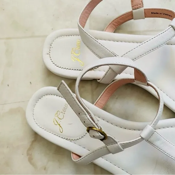 Madewell Dusty Pink Suede Lace-Up &amp; J.Crew White Leather Strap Sandals size 8