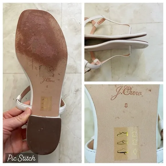 Madewell Dusty Pink Suede Lace-Up &amp; J.Crew White Leather Strap Sandals size 8