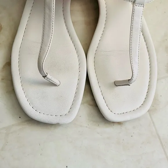 Madewell Dusty Pink Suede Lace-Up &amp; J.Crew White Leather Strap Sandals size 8