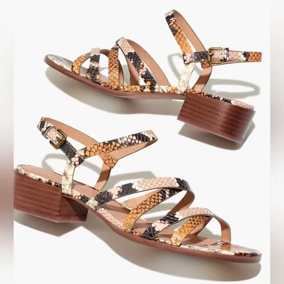 Madewell Lori Snakeskin Embossed Sandal Size 9