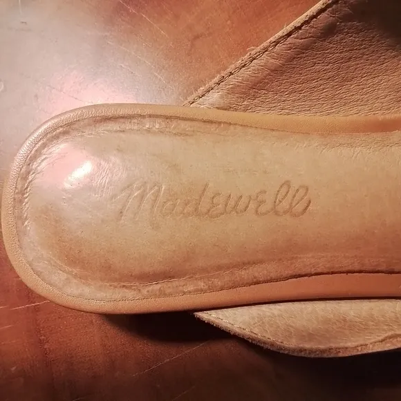 Madewell The Ruthie Leather Crisscross Slide Sandals in Desert Camel/Tan - 8