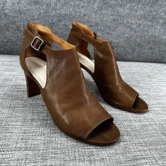 Maison Martin Margiela Pebble Leather Cut Out‎ Heels Sandals Womens Sz 41 Brown