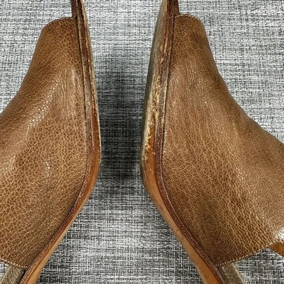 Maison Martin Margiela Pebble Leather Cut Out‎ Heels Sandals Womens Sz 41 Brown