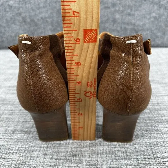 Maison Martin Margiela Pebble Leather Cut Out‎ Heels Sandals Womens Sz 41 Brown