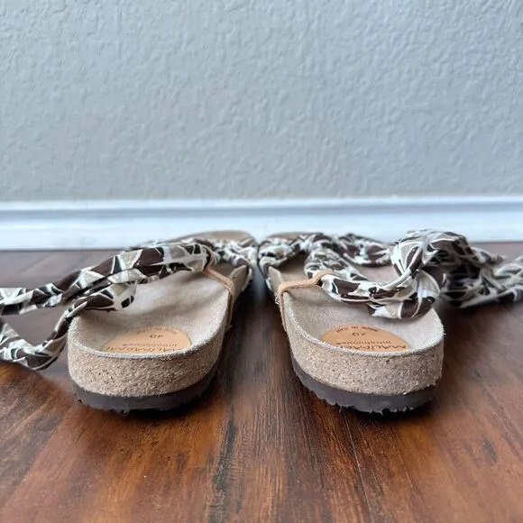 MALIPARMI Bow Open-Toe Ankle Strap Sandals Cork Comfy ITALY MADE