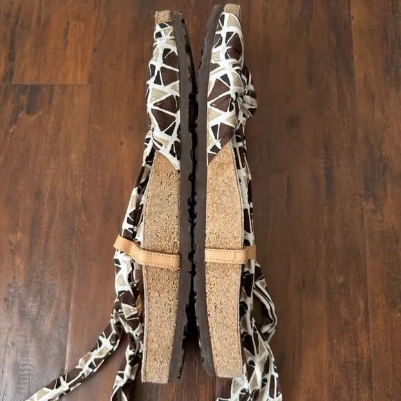 MALIPARMI Bow Open-Toe Ankle Strap Sandals Cork Comfy ITALY MADE