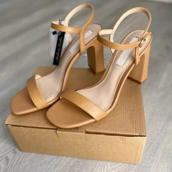 Mango Genuine Leather Sandals Heels