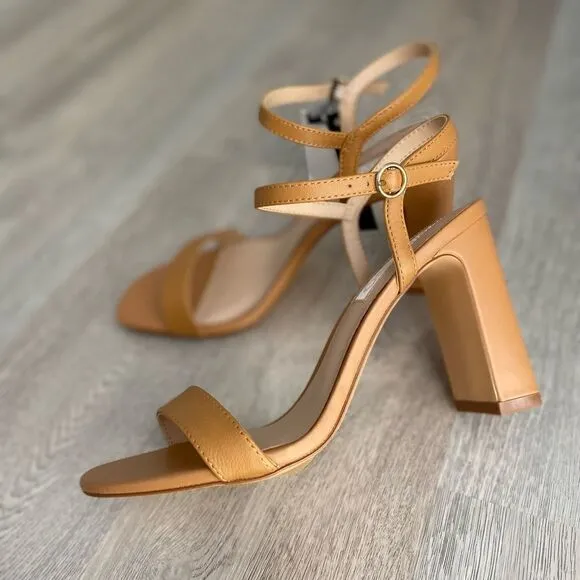 Mango Genuine Leather Sandals Heels