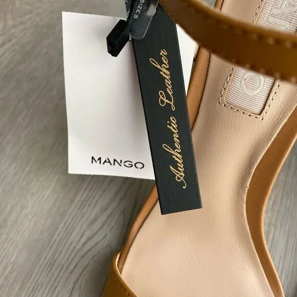 Mango Genuine Leather Sandals Heels
