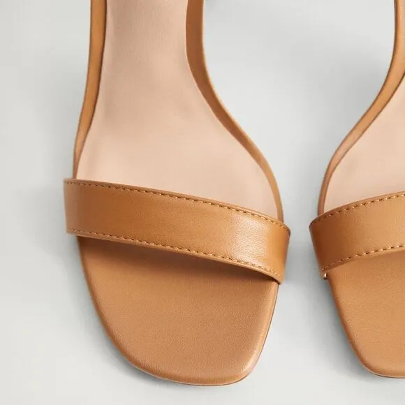 Mango Genuine Leather Sandals Heels