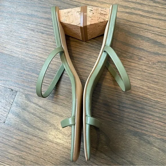 Marc Fisher LTD BRENT HEELED SLIDE SANDAL 7M Leather Square toe