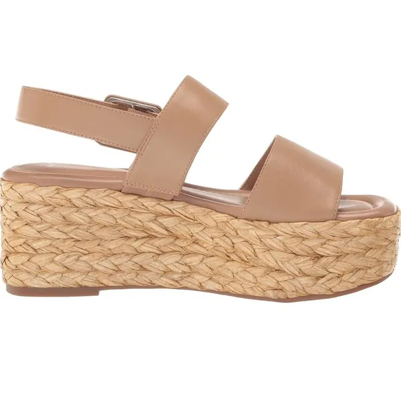 Marc Fisher LTD leather PATRYCE Platform Espadrille Sandal NWT NIB