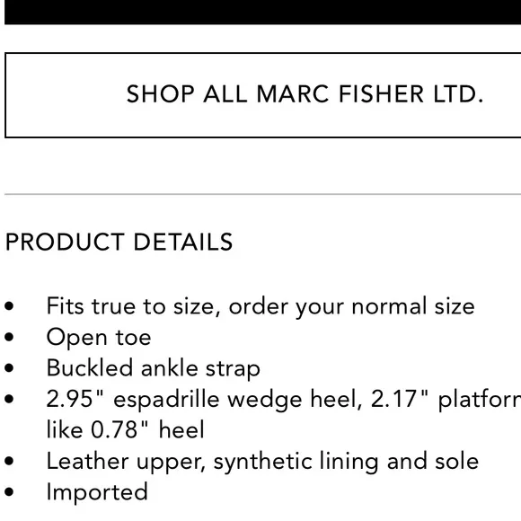 Marc Fisher LTD leather PATRYCE Platform Espadrille Sandal NWT NIB