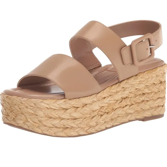 Marc Fisher LTD leather PATRYCE Platform Espadrille Sandal NWT NIB