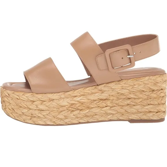 Marc Fisher LTD leather PATRYCE Platform Espadrille Sandal NWT NIB