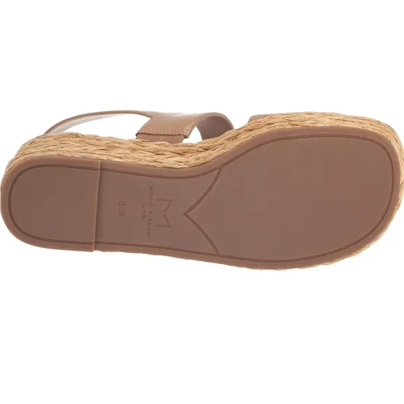 Marc Fisher LTD leather PATRYCE Platform Espadrille Sandal NWT NIB