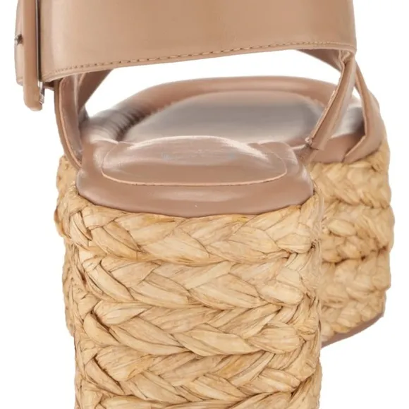 Marc Fisher LTD leather PATRYCE Platform Espadrille Sandal NWT NIB