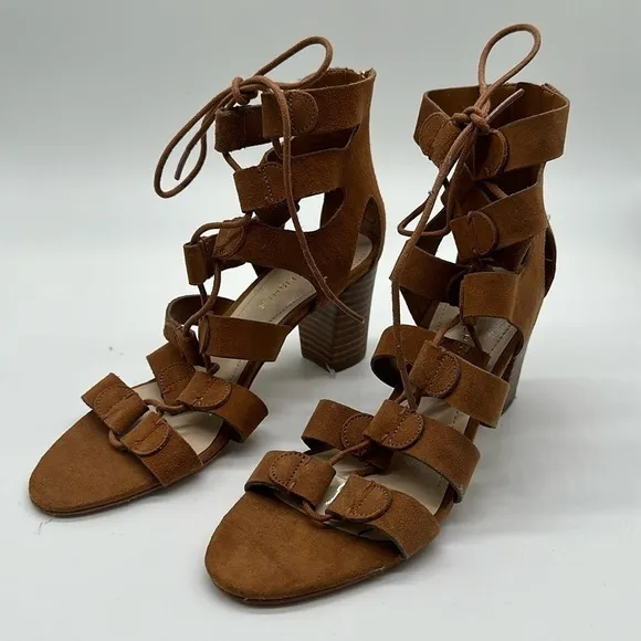 Marc Fisher Paradox Gladiator Heel Sandals Brown Size 6.5