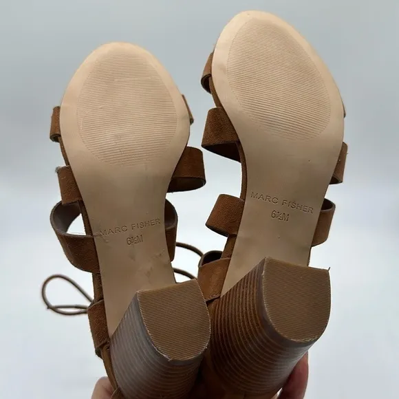 Marc Fisher Paradox Gladiator Heel Sandals Brown Size 6.5