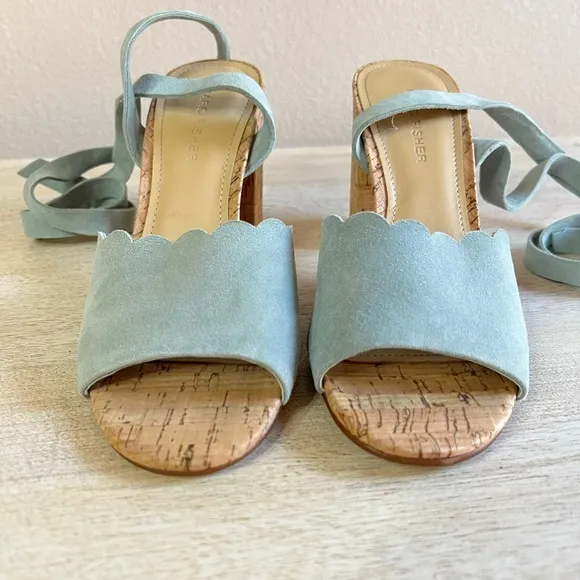 Marc Fisher Piya Lace-Up Cork Block-Heel Sandal
