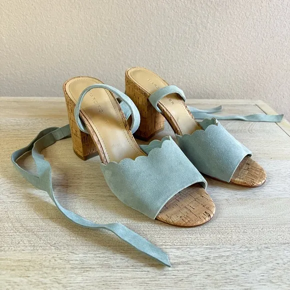 Marc Fisher Piya Lace-Up Cork Block-Heel Sandal
