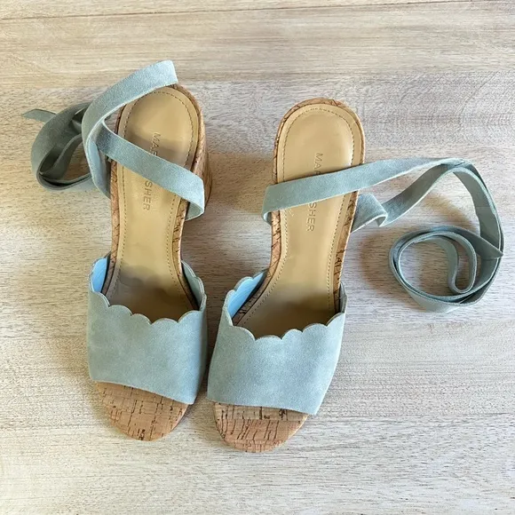 Marc Fisher Piya Lace-Up Cork Block-Heel Sandal