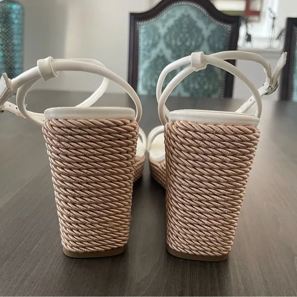 Marc Fisher white Zesty Espadrille Platform Wedge Sandals size 11 New in box!