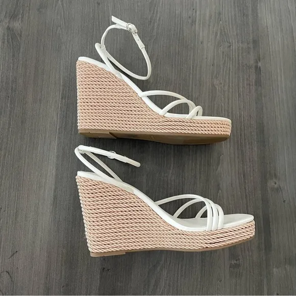 Marc Fisher white Zesty Espadrille Platform Wedge Sandals size 11 New in box!
