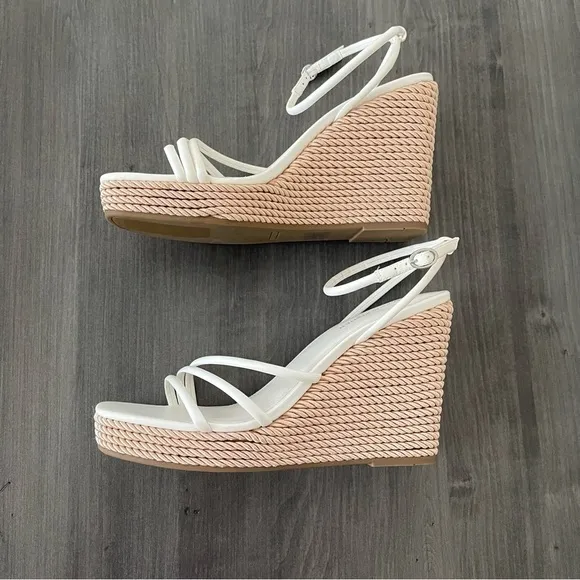 Marc Fisher white Zesty Espadrille Platform Wedge Sandals size 11 New in box!