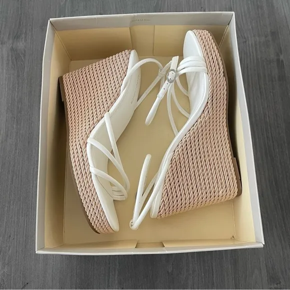 Marc Fisher white Zesty Espadrille Platform Wedge Sandals size 11 New in box!