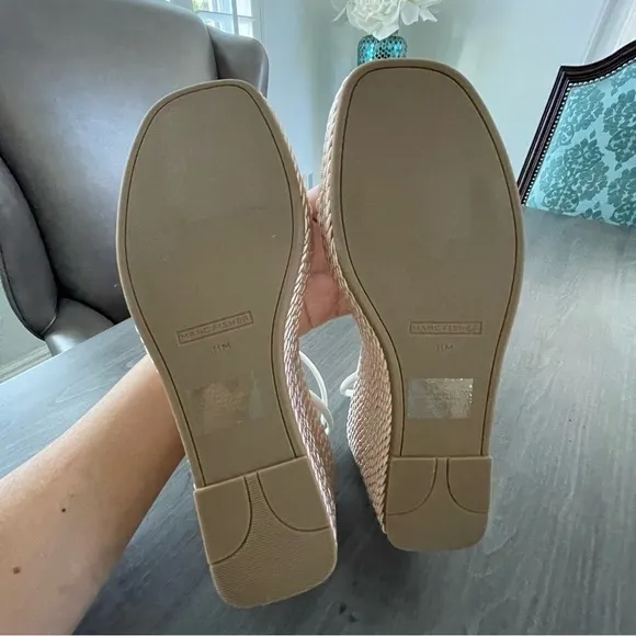 Marc Fisher white Zesty Espadrille Platform Wedge Sandals size 11 New in box!