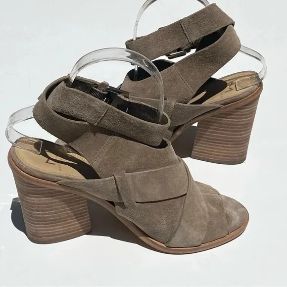MARC FISHER Women’s Suede Valen peep toe sandals booties adjustable ankles 7.5