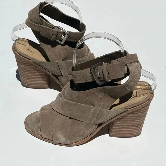MARC FISHER Women’s Suede Valen peep toe sandals booties adjustable ankles 7.5