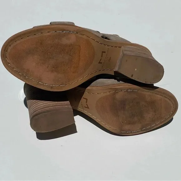 MARC FISHER Women’s Suede Valen peep toe sandals booties adjustable ankles 7.5