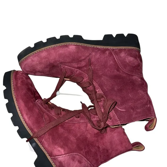 ✅Maroon Vionic or Suede Lace-Up Boots -Lani size 6