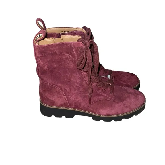 ✅Maroon Vionic or Suede Lace-Up Boots -Lani size 6