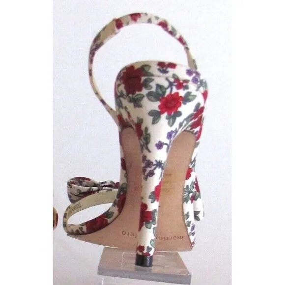 Martinez Valero Floral Bow Detail Designer Slingback High heels Sandals 7.5 M